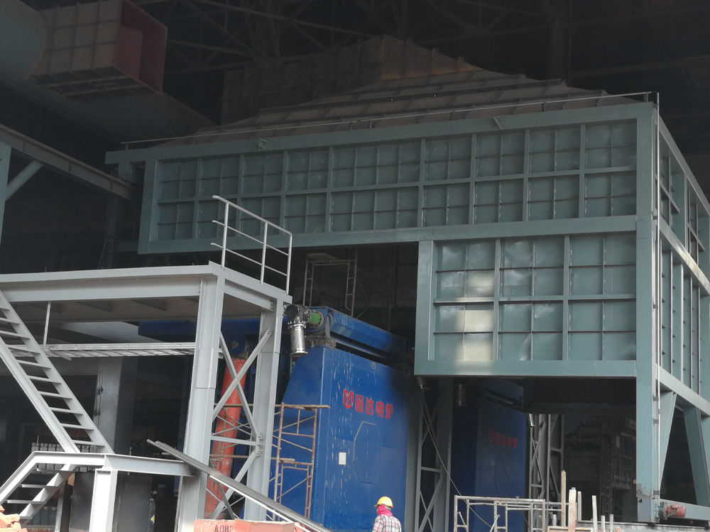  馬來西亞鋼鐵廠（Malaysia Steel）第一、二、三期40~60t中頻爐除塵系統 （集氣罩、火星捕集器、除塵器等）
